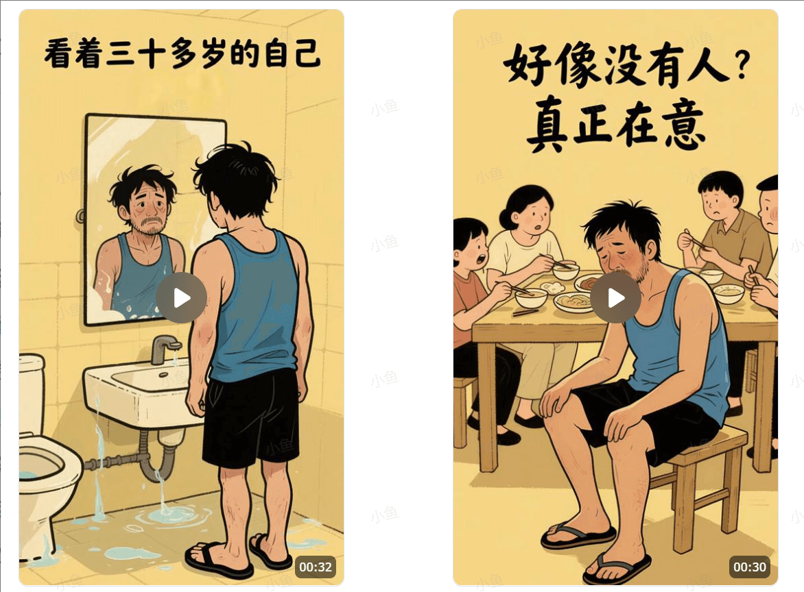 图片[1]-【2025.7.16】中年男人扎心语录图文视频，1个月涨粉15万-小鱼项目网