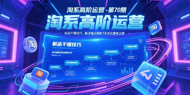 (15307期)淘系高阶运营-第70期,标品干爆技巧,解决难点策略,大佬操盘方法