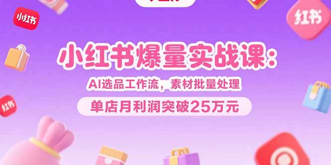 （15462期）小红书爆量实战课：AI选品工作流，素材批量处理，单店月利润突破25万元