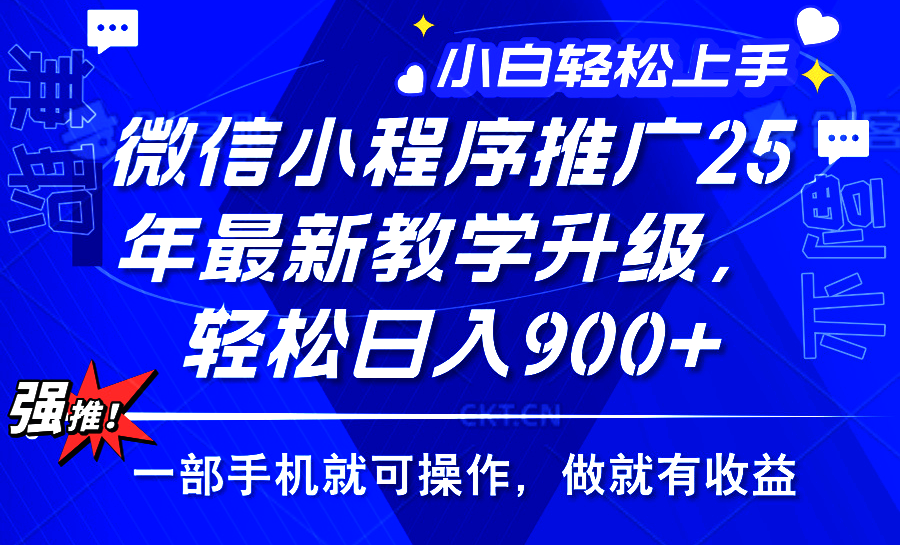 （14084期）2025年微信小程序推广，最新教学升级，轻松日入900+，小白宝妈轻松上手...