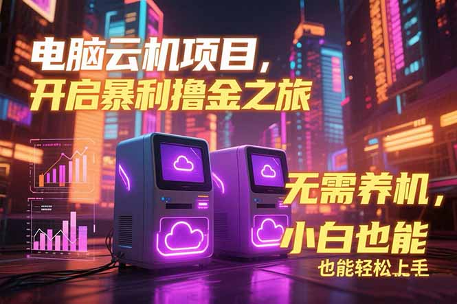 （15323期）电脑云机项目 暴力撸金玩法，不需要养机 配置没有要求 单机100个窗口一...