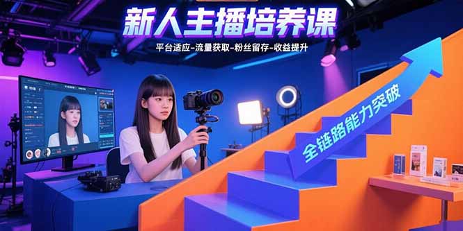 (15701期)新人主播培养课:平台适应-流量获取-粉丝留存-收益提升 全链路能力突破
