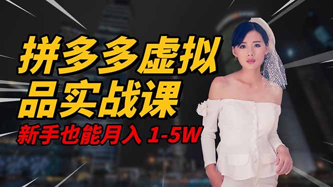 （16492期）2025 拼多多虚拟品系统实战课，轻资产项目，可矩阵开工作室，新手也能...