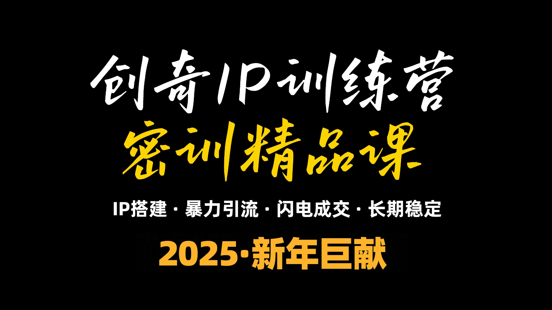（13898期）2025年“知识付费IP训练营”小白避坑年赚百万，暴力引流，闪电成交