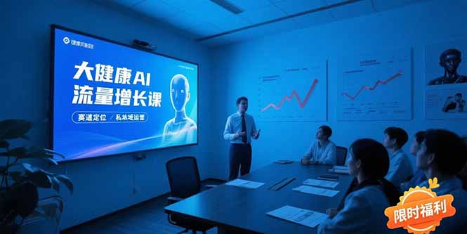 （15396期）大健康AI流量增长课8.0，赛道定位方法论，AI数字人内容生产，私域转化运营