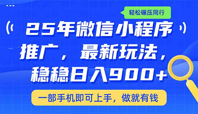 (14411期)25年最新小程序推广教学,稳定日入900+,轻松碾压同行