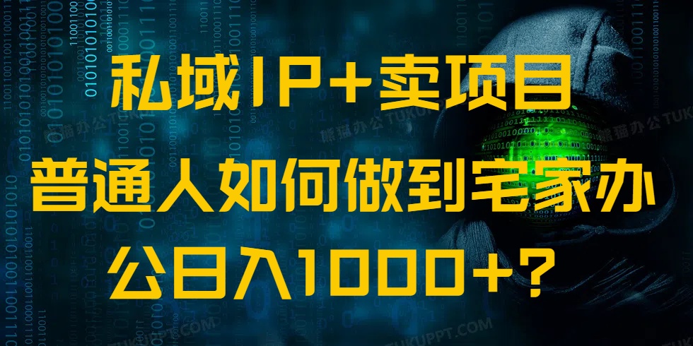 （14400期）私域IP+卖项目，普通人如何做到宅家办公实现日入1000+