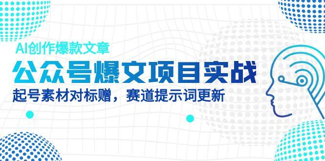 (14709期)公众号爆文项目实战,AI创作爆款文章,起号素材对标赠(附赛道AI提示词)
