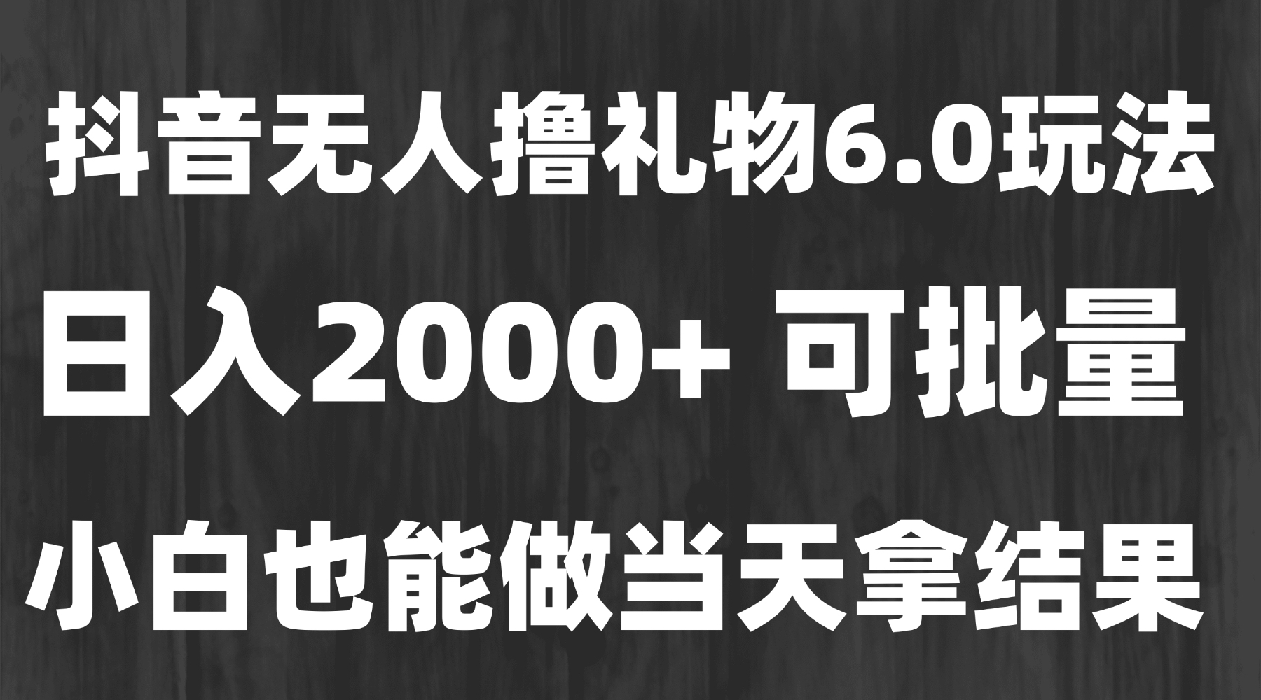 (15250期)最新风口暴力撸金技术,无人撸礼物,长期稳定 一天收益2000+,小白当天...