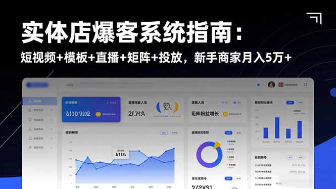 （16541期）实体店爆客系统指南：短视频+模板+直播+矩阵+投放，新手商家月入5万+