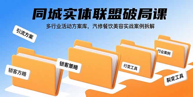 (15833期)同城实体联盟破局课,多行业活动方案库,汽修餐饮美容实战案例拆解